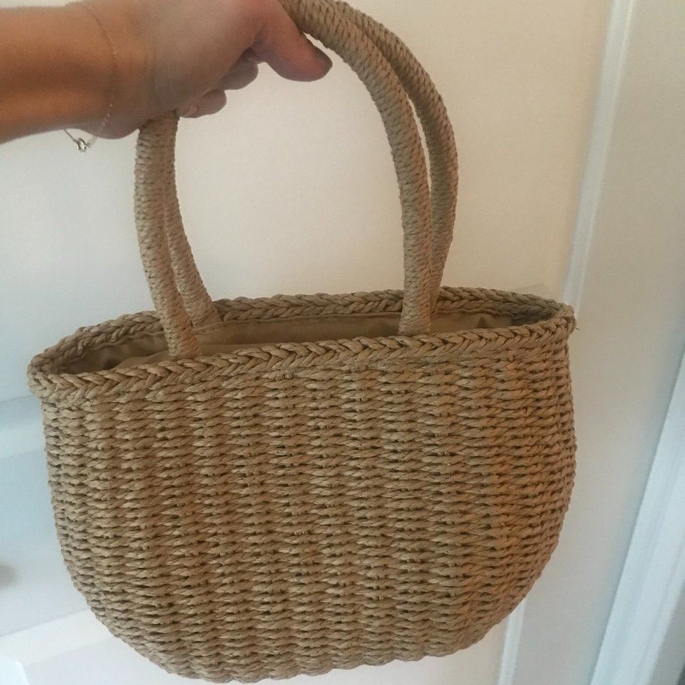 Woven Straw Beach Basket